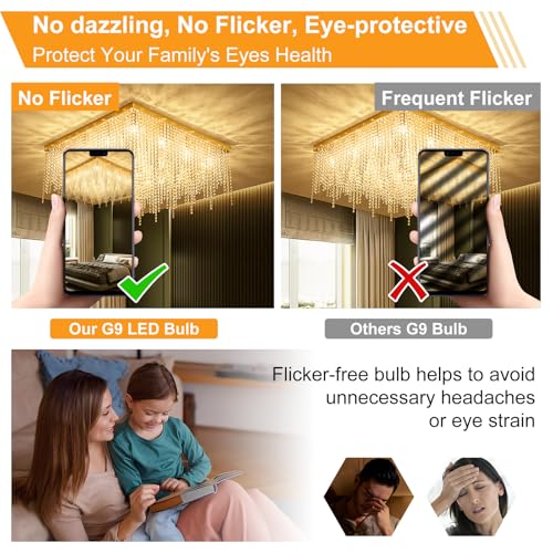 Image of Dimmable G9 LED Bulb 4W Eqv 40 Watt 3000K Warm White 12 Pack | T4 G9 Bi-pin Base Halogen Replacement G9 Socket Light Bulb for Chandelier Wall Sconce No Flicker 120V 450LM