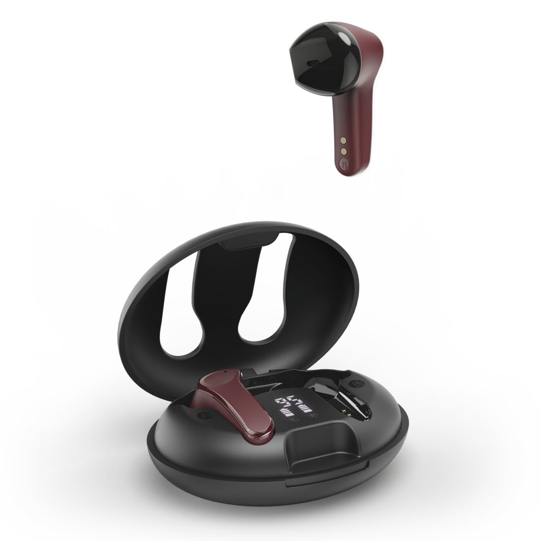 Hama "Spirit Unchained Ecouteurs Bluetooth® sans Fil USB C - 16H d'Autonomie, Charge Rapide & QI, Commande Tactile, Assistants Vocaux Siri/Google - Noir/Rouge