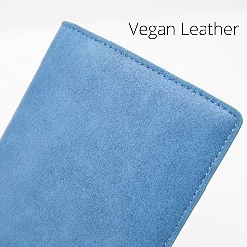 Image of Alldaily Ultra Slim Thin Women Wallet RFID Blocking Credit Card Holder Bifold Long Ladies Billfold (Blue)