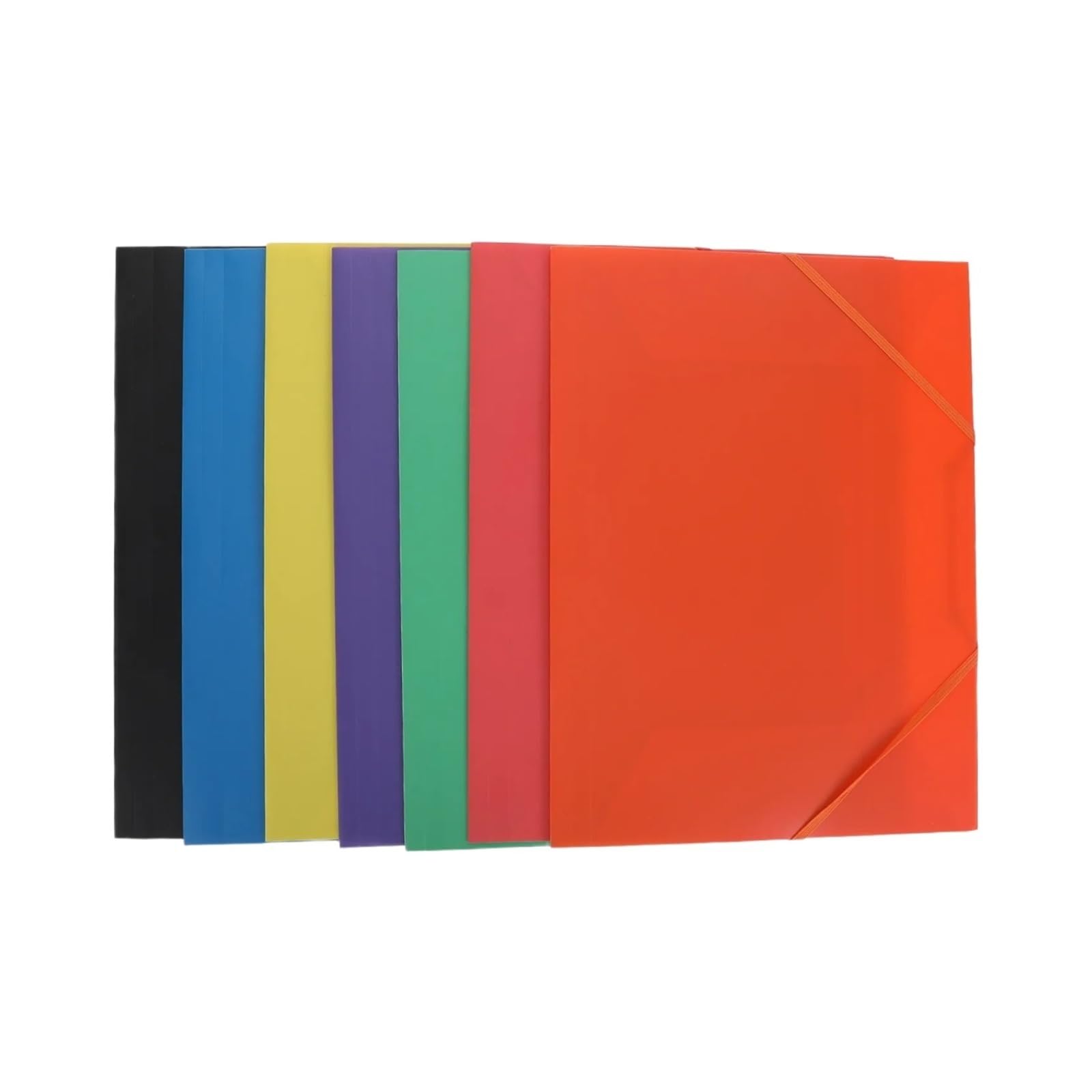 Organizer per documenti con elastico Cartella portadocumenti con fascia elastica da 7 pezzi | Organizzatore di file in plastica colorata for conservare la carta delle ricevute dei viaggi, delle scuole e degli uffici