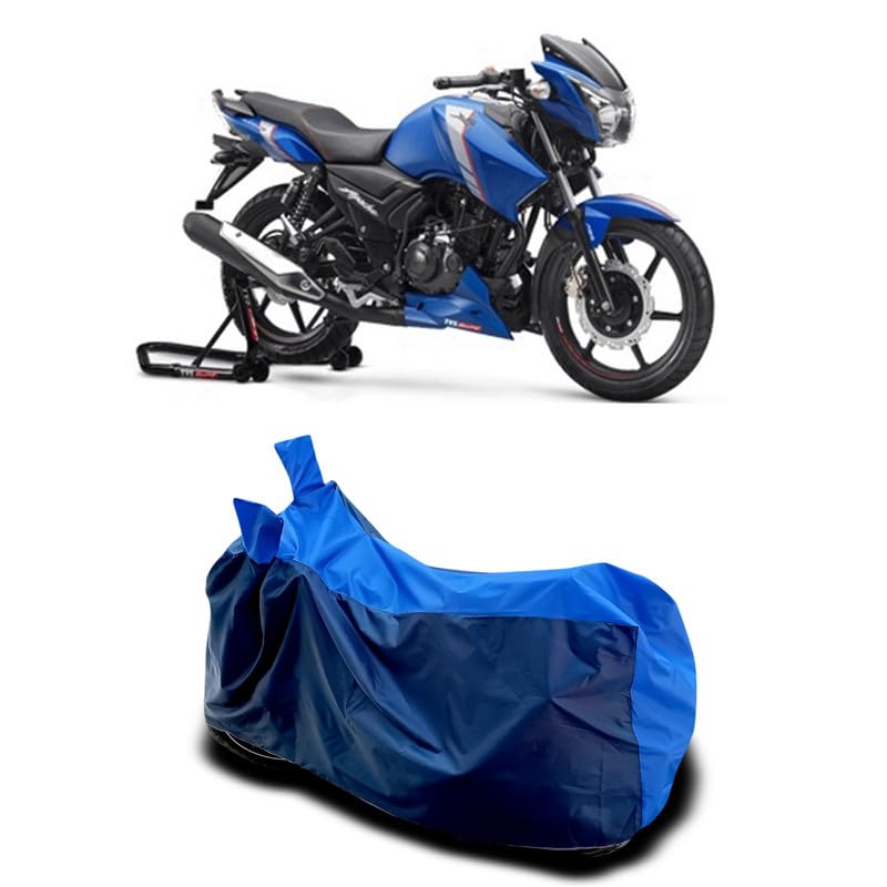 Image of DUFFEL-Two Wheeler Bike Body Cover Compatible for Tvs Apache RTR 160 Bs6 Heat Protectio /UV-Rays /Birds Dropping /DustProof /Waterproof All Variants [Nevay Blue]