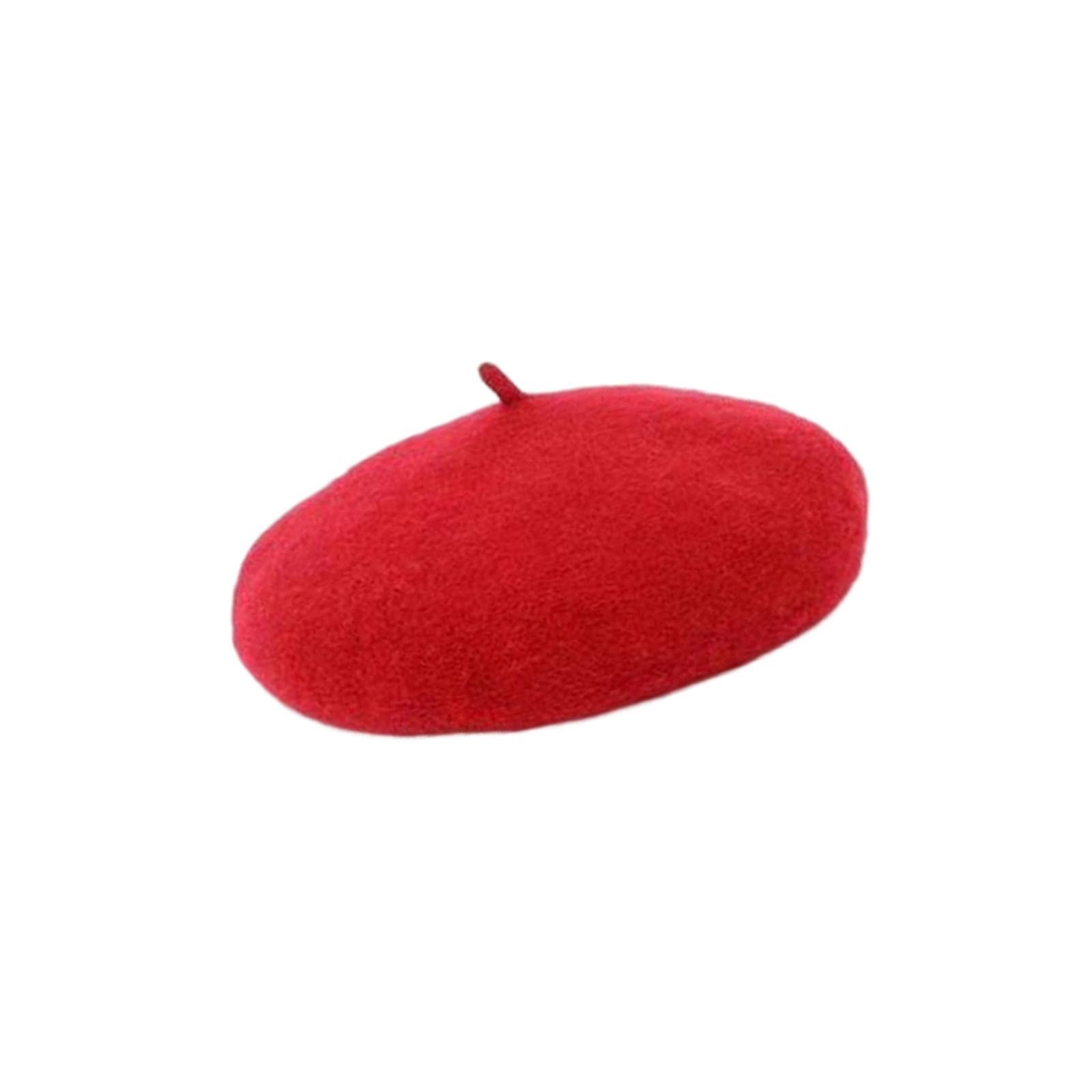 Fonowx Pet Dog Beret Wool Yard Hat, Cat Hat, Durable Lightweight Comfortable Hand Wash Recommended Hair Accessories Hat Diameter 5.1 Inch Skin-friendly Warm, Red