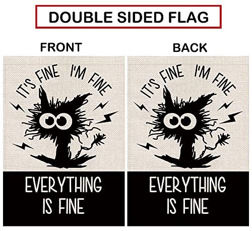 Funny Black Cat Garden Flag Small Vertical Double Sided 12.5 X 18 Inch Yard Decorations For Daily Home Indoor Outdoor Decor #TOP2