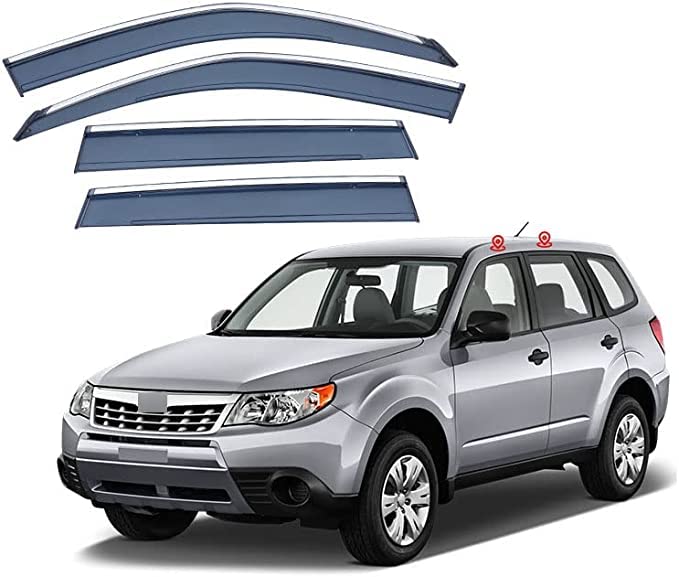 4 szt. Samochodowe owiewki boczne drzwi osłona okna do Subaru Forester Sh/2009-2012, osłona samochodu wiatroszczelna osłona dymu deszczu osłona wentylacyjna akcesoria