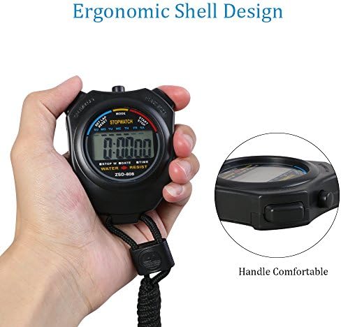 Vicloon Digital Sport Stoppuhr Timer mit Edelstahl Pfeife | Große LCD-Display
