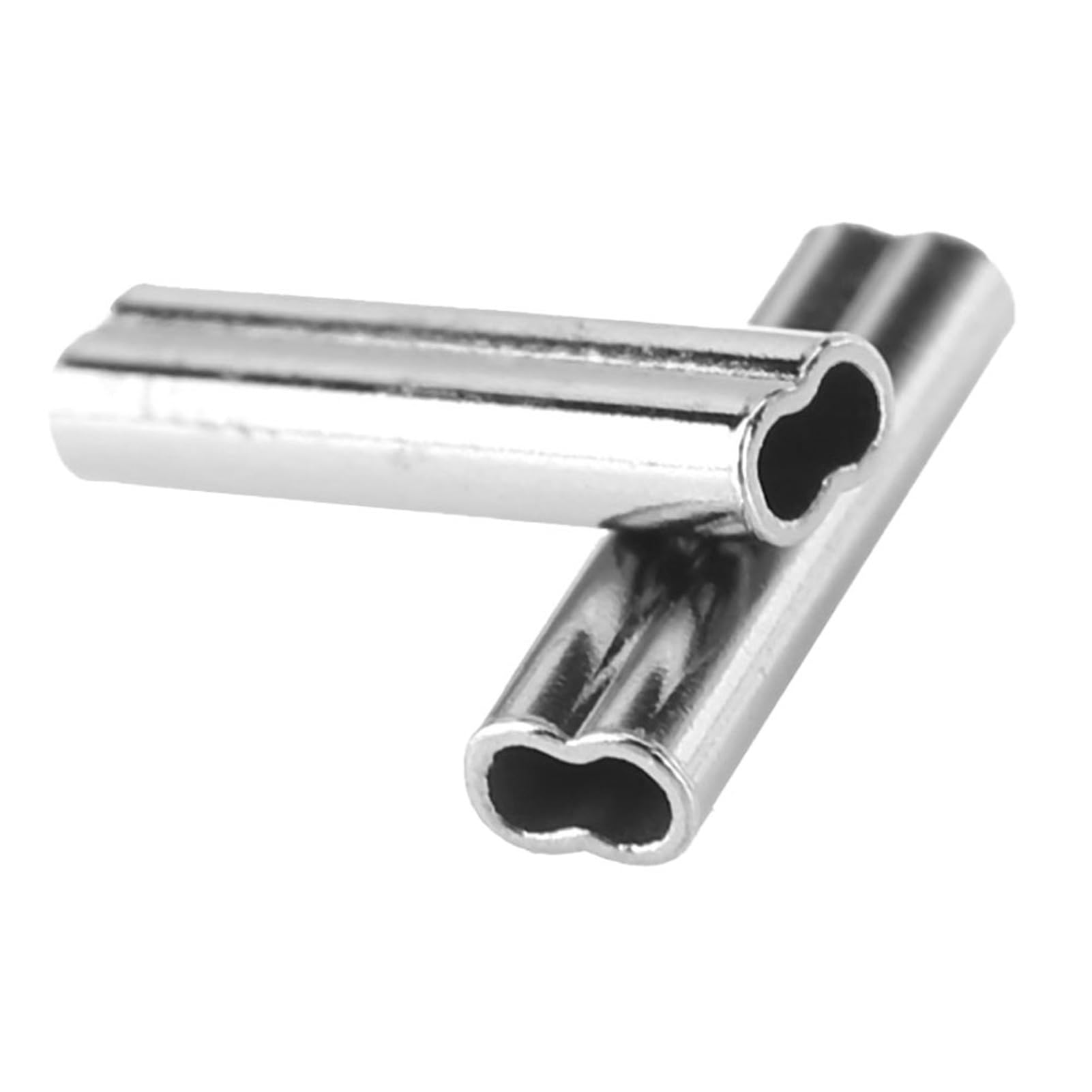 NDNCZDHC 0.39in 100PCS Fishing Sleeves Copper Double Barrel Crimp Sleeves Fishing Crimping Tool Silver Crimping Sleeves(0.063in)