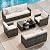 GarveeLife 5 Pieces Patio Furniture Set, 7-Seater Rattan Wicker Patio Conversation Sets with Coffee Table, Outdoor Sectional Patio Sofa Set, Grey Rattan and Beige Cushions