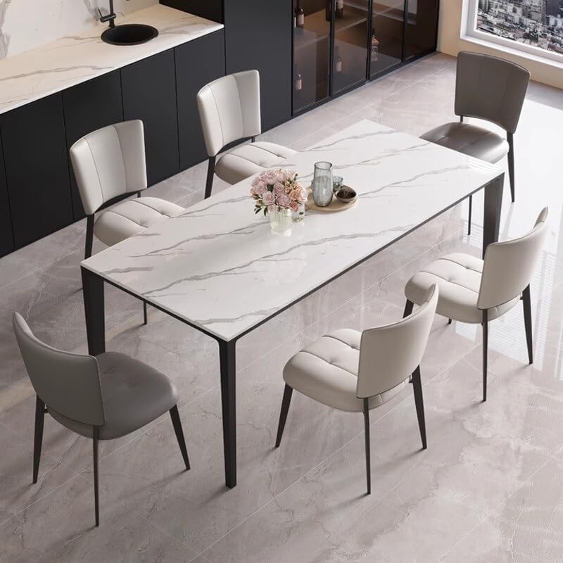 Miniatura 9 de Cómoda silla de escritorio moderna silla de mesa de comedor estilo italiano de metal ligero de lujo minimalista silla de respaldo para el hogar