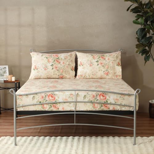 Image of Bedsheet Set | GOTS Certified 100% Organic Cotton Percale | 200 TC | Breathable & Skin-Friendly (King, Lima)
