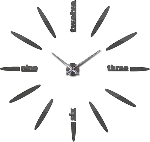 AISHANBAIHUODIAN - Reloj de pared 3D de moda, reloj de cuarzo, breves relojes de bricolaje, sala de estar, calcomanías grandes, mural decorativo