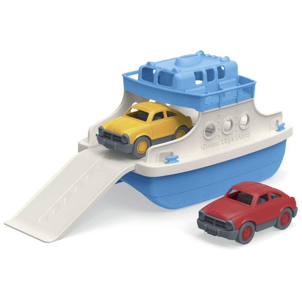 Green Toys Fähre mit Autos blau-weiß nachhaltiges Spielzeug