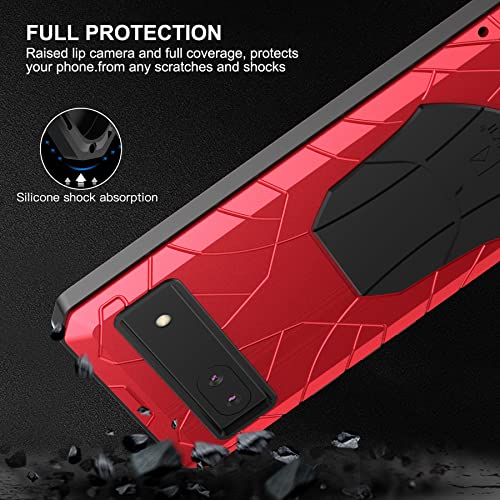 Coque métal Pixel 6A 5G Feitenn antichoc rouge protection silicone