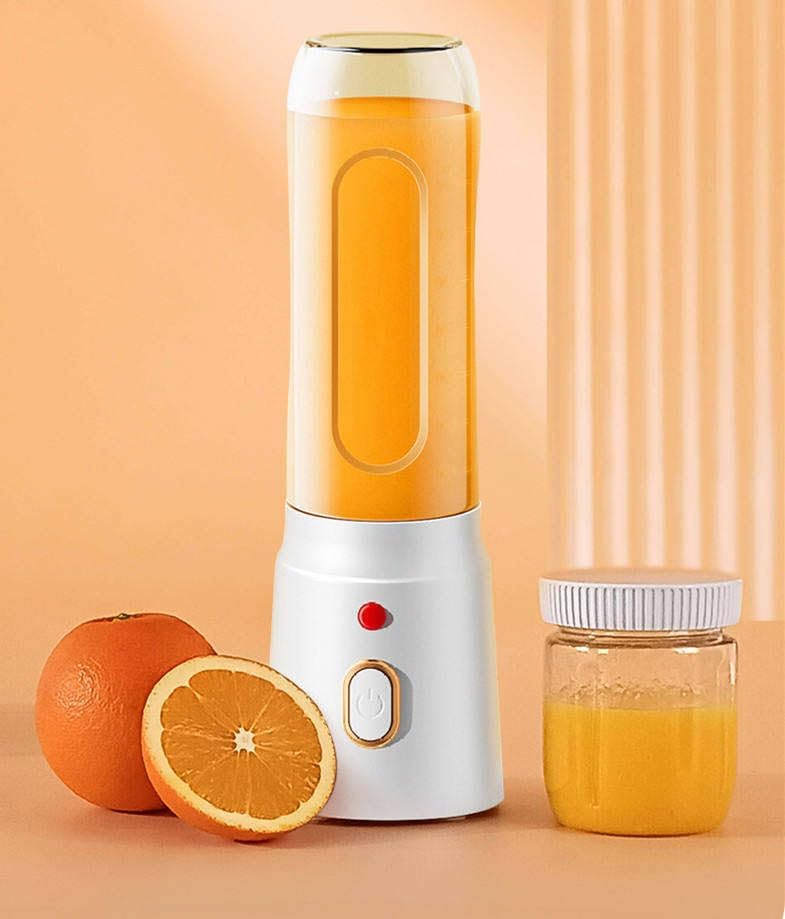 Image of Portable Blender Electric Juicer USB Rechargeable Fruit Mixers Mini Personal Smoothie Maker 6 Blades 3 Gears Ideal for smoothies, protein shakes, fresh juices, sauces -1500mAh Battery (WHITE)