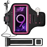 Galaxy S10+/S9+/S8+ Armband, JEMACHE Gym Running Workouts Sports Arm Band Holder for Samsung Galaxy S10 Plus/S9 Plus/S8 Plus (Rosy)