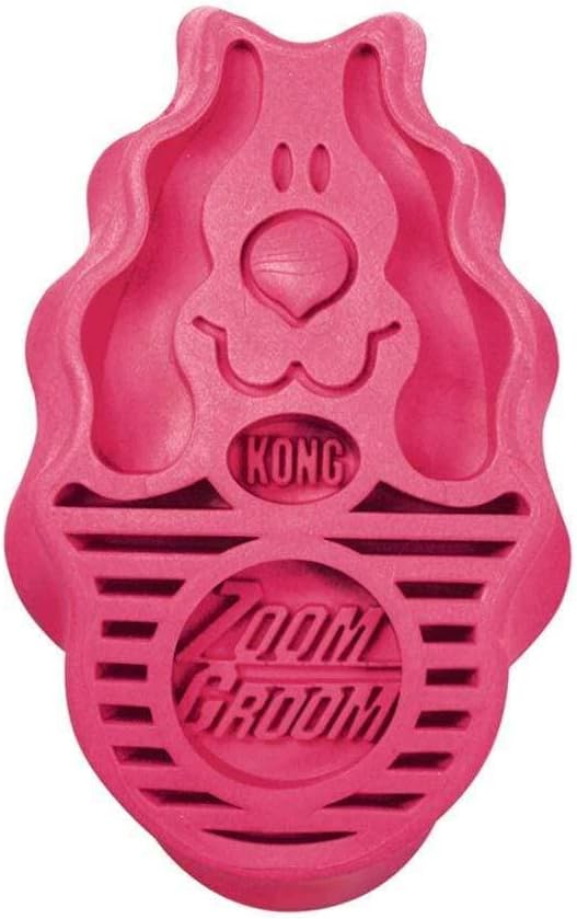 KONG ZoomGroom Dog Brush for Grooming and Shampooing For Large