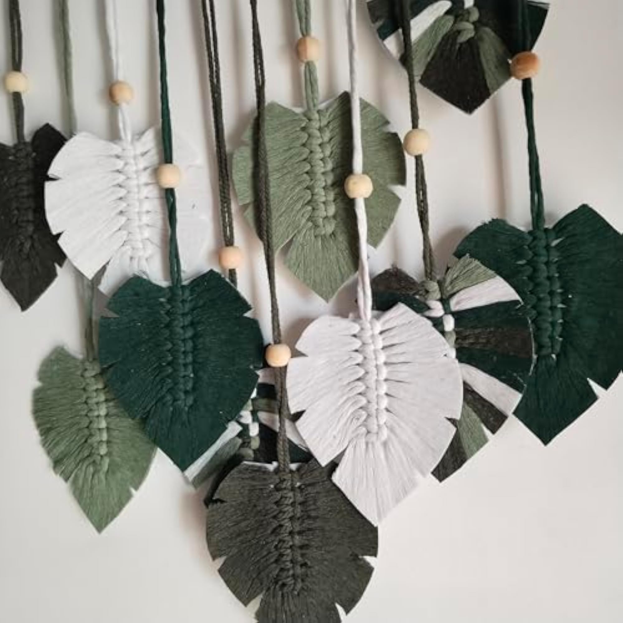 Handmade Macrame Monstera Leaves Wall Hanging, Boho Decor
