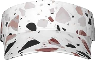 Red terrazzo Sports Sun Visor Hats Adjustable Empty Top Baseball Cap Unisex Visor Cap, Black, One Size, Black, One Size