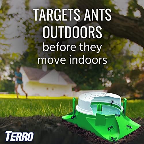 TERRO T1804-6C Outdoor Ready-to-Use Liquid Ant Bait Killer and Trap - Kills Common Household Ants - 4 Bait Stations - 1