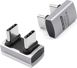 Duttek 180 Degree USB C Adapter (2 Pack) – USB C Male to Male Adapter 40Gbps Data Transfer, 240W Charging, 8K Video Compatible for Thunderbolt 4/3, MacBook, Tablet