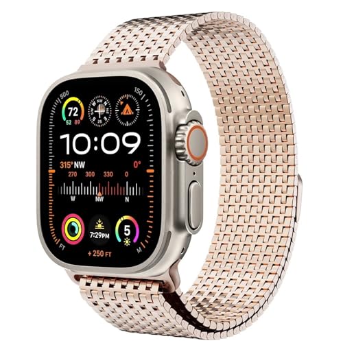 Bracelet magnétique Apple Watch maille acier respirante et réglable