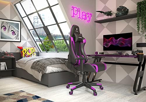 Oversteel - ULTIMET Professional Gaming Chair, Leatherette, 2D Armrests, Height-adjustable, 180° Reclining Backrest, Gas Spring Class 3, Up to 120Kg, Colour Purple