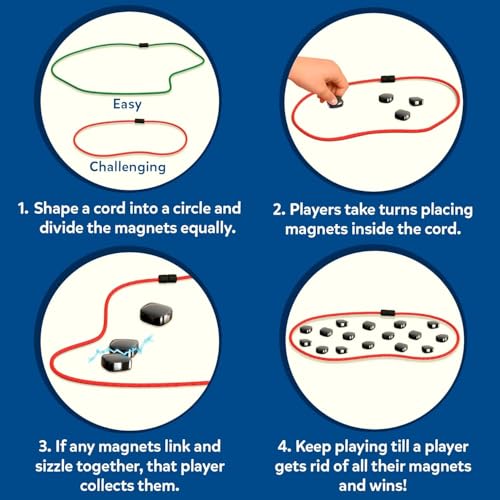 Image of Magnetic Sizzle Game | Strategic for Travel Kids, Adults & Family for All Age | 24 Irregural Magnet Stones| Portable Puzzle Chess |Fun Strategy & Educational(MEGNET Sizzle Game)