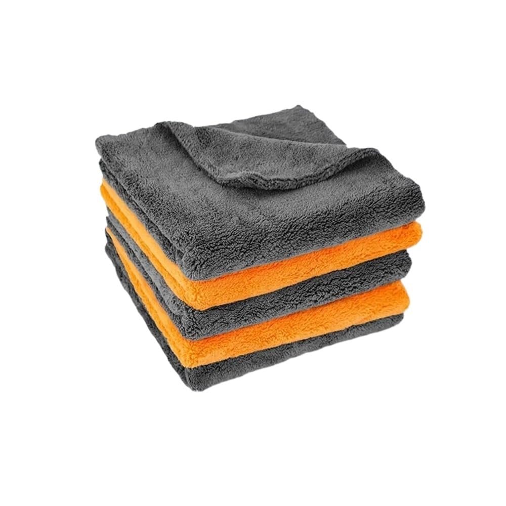 Toalla de microfibra de 600 g/m² para limpieza de coche, 1/3/6/9 unidades, 40 x 40 cm, toallas de lavado de coche gruesas para el cuidado de los detalles del automóvil (naranja, 6 piezas)