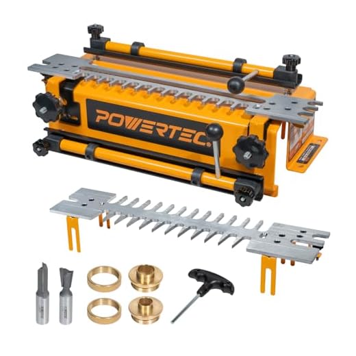 POWERTEC 12 Inch Dovetail Jig with Templates, Router Bits, and Guide Bushing - For Cutting Half-Blind & Through Dovetails, Box Joints, and Dados On Woodworking & DIY Projects (72069)