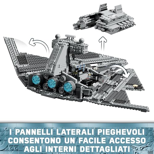Star Wars 75394 Imperial Star Destroyer - Astronave Giocattolo da Costruire con Interni Dettagliati e 7 Minifigure Incluso Darth Vader - Regalo per Bambini 10+ e Fan Adulti di Una Nuova Speranza - Lego - Immagine 4