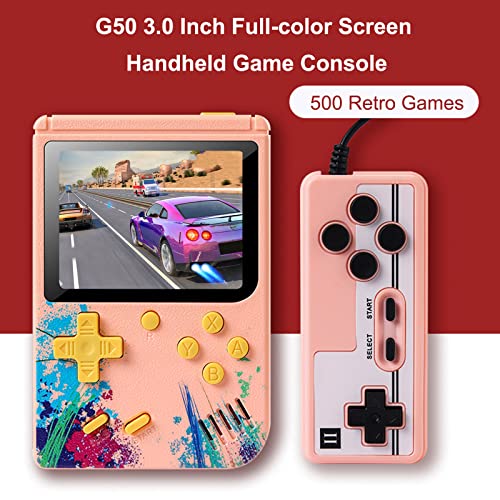 Console de jogo portátil com tela colorida de 3,0 polegadas G50 com 500 consoles de jogos portáteis