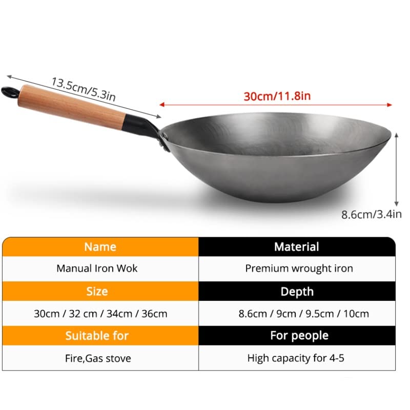 Wok de hierro sin recubrimiento artesanal para cocina miniatura 2