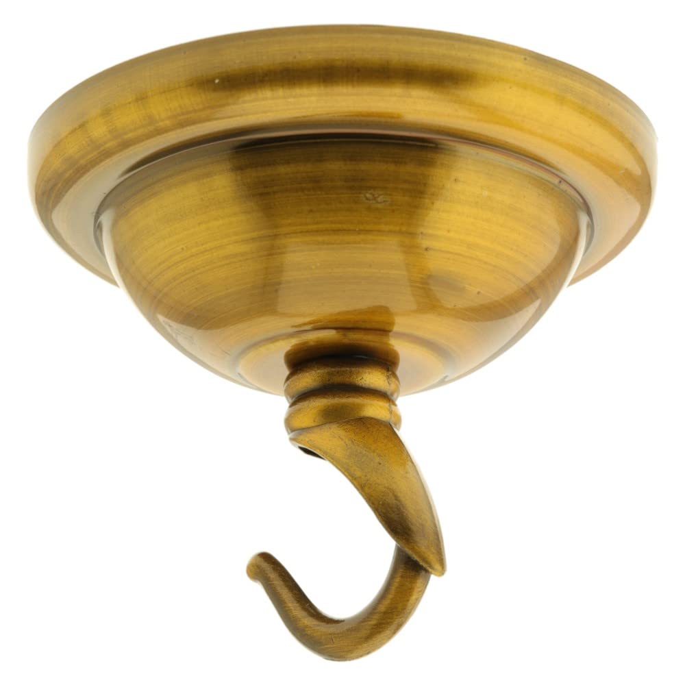 Art Deco Emporium Antique Copper Small (67Mm) Period Styled Metal Ceiling Rose With Deco Hook In Finish