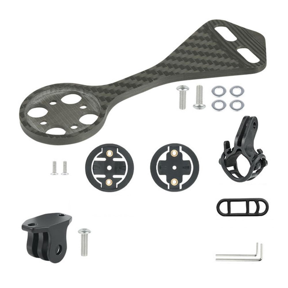 JOYSOG Bike Computer Mount, Carbon Fiber Out Front Bike Computer Combo Extended Mount for Garmin/for Bryton Computer GPS Holder (Style 1)