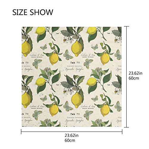 ALAZA Lemon and Butterflies Vintage Square Scarf Polyester Lightweight Fashion Elegant Head Neck Scarf Kerchief for Women Girls2