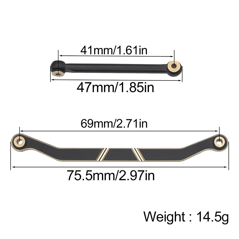 Czarny mosiężny korpus łączący łączniki drążek drążek łączący drążek kierowniczy zestaw do Redcat Ascent18 Ascent-18 Chassis 1/18 RC Crawler część(B)
