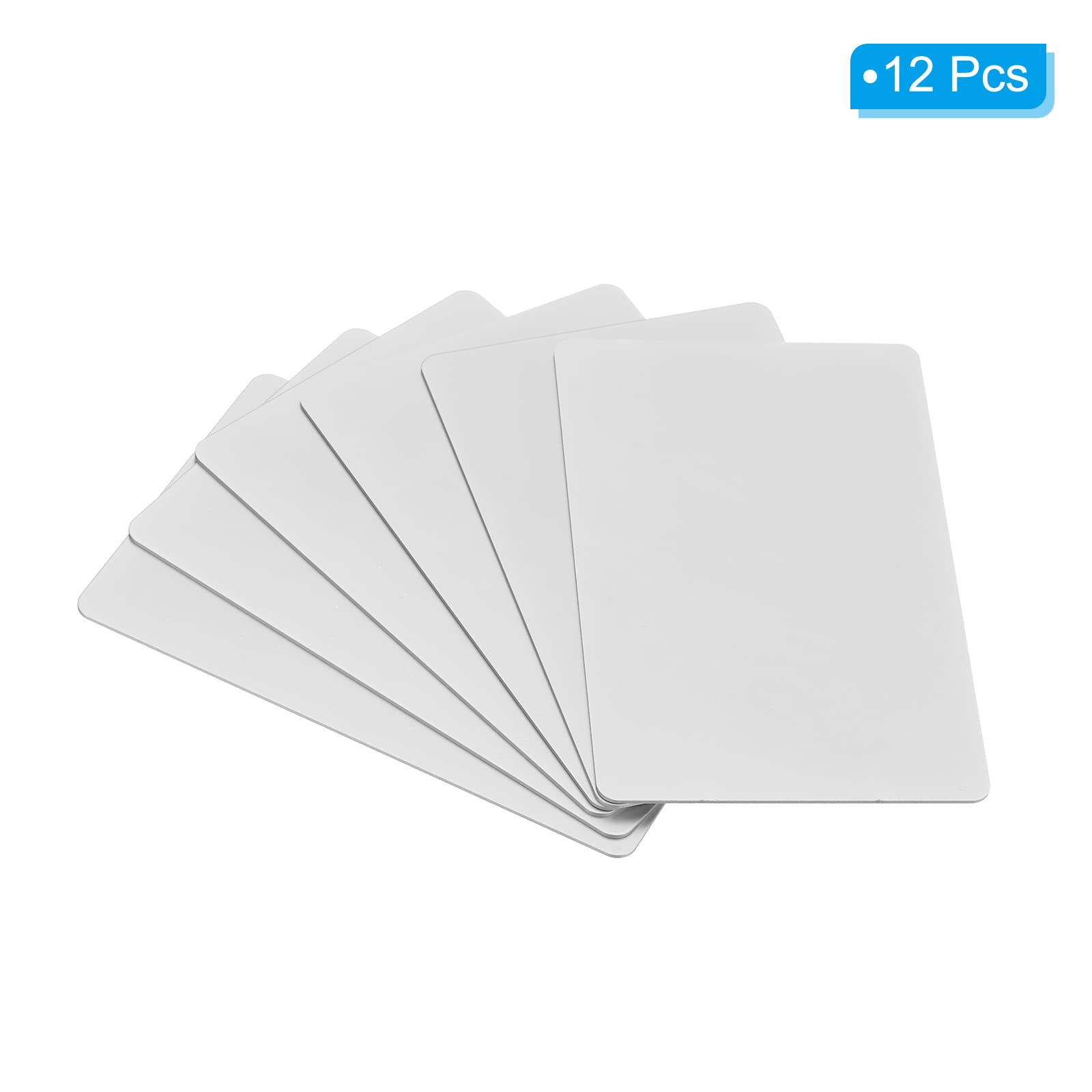 PATIKIL 0.8mm Metal Business Cards, 12 Pack Blank Name Card Laser Engraving Anodized Aluminum for DIY Gift Cards Silver - Image 3