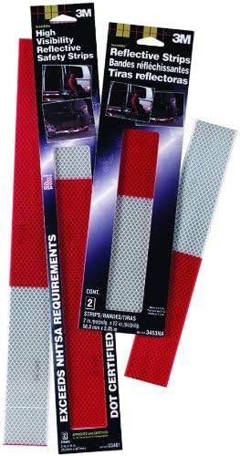 3M 03461 Scotchlite Alternating Red and White 2" x 18" High Visibility Reflective Strip - Case of 24