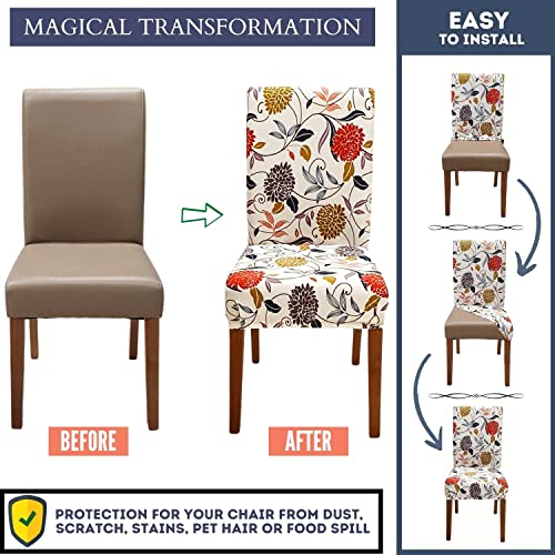 NDMMSO Dining Room Chair Covers Set of 4 Super Fit Stretch Removable Washable Dining Chair Protector Cover Seat Slipcover for Hotel Dining Room - Image 3