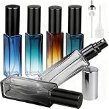 LOPHE Atomizador Perfume Recargable, 6pcs*10ml Mini Pulverizador Cristal Portátil, Perfumador de Viaje con Dispensadores, Botella Rociadora sin Fugas para Aceites Esenciales y Perfumes (6 Colores)