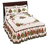 Holiday Cardinal Holly Berry Bedspread, Red, Full