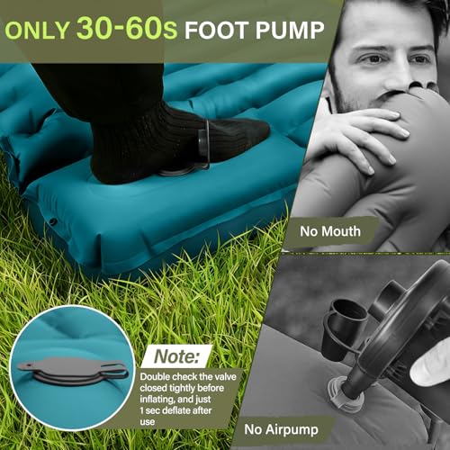Image of FUN PAC Camping Sleeping Pad, Ultralight Camping Mat with Pillow Built-in Foot Pump Inflatable Sleeping Pads Compact for Camping Backpacking Hiking Traveling Tent