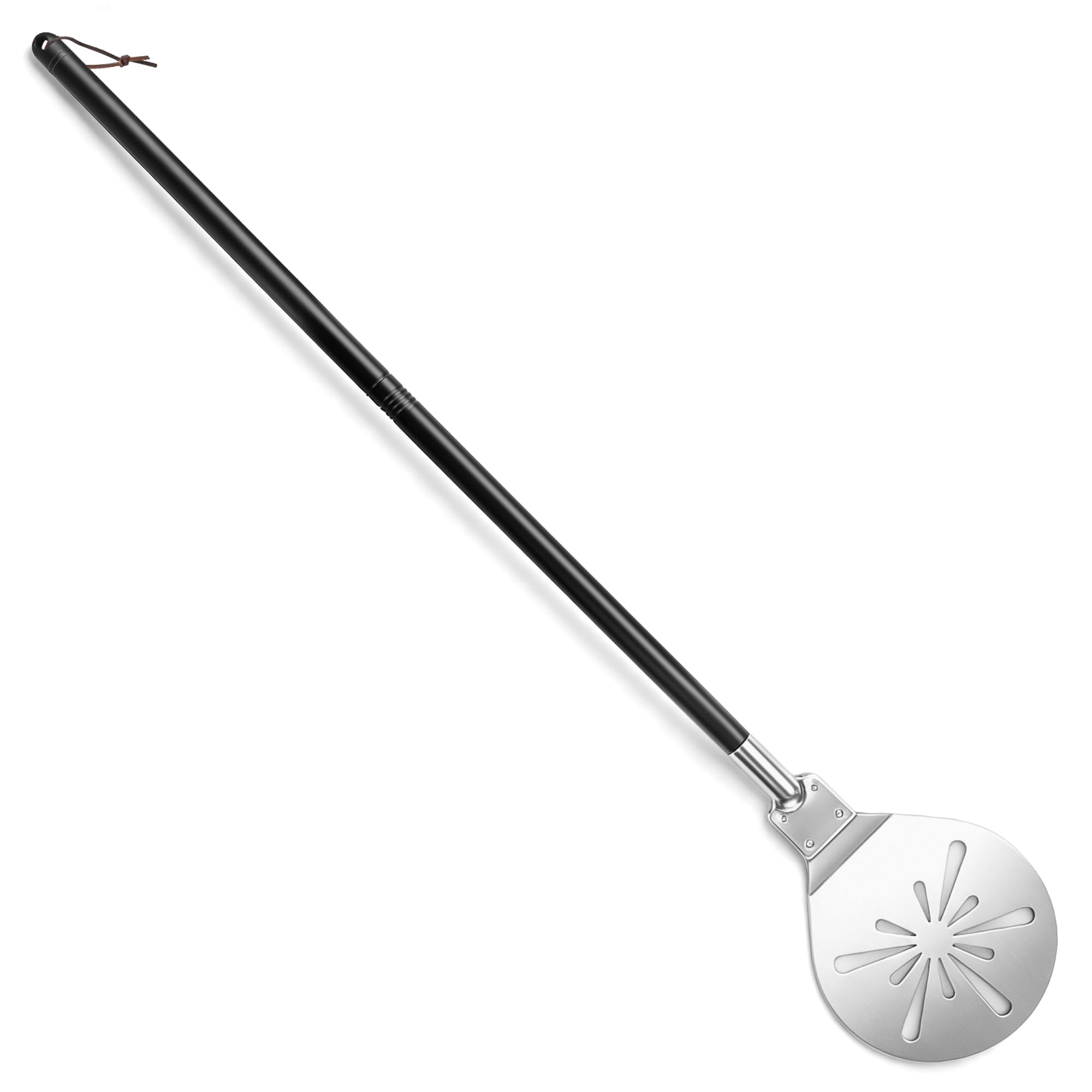 Joyfair Spatola rotonda per pizza in acciaio inox, perforata, 22,8 cm