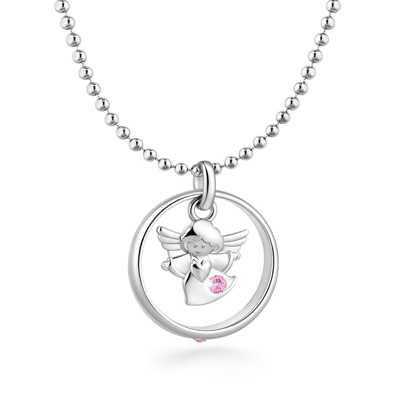 fish Kette Taufe Mädchen/Junge Silber/Gold Taufring Schutzengel Engel-Anhänger Halskette Kinder-Schmuck Tauf-Geschenk Geburt Tasche Karte und Geschenkbox Geschenk