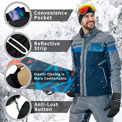 Achiou Ski Snow Gloves For Winter Waterproof & Windproof Men Warm Thermal Insulation #TOP4