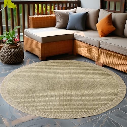 {Alfombras Redondas 120 Rosa Alfombras Redondas Carpetsale24 Alfombra Exterior Interior Resistente a la Intemperie, Impermeable 120 cm Redonda Verde - Alfombra de Cocina de...