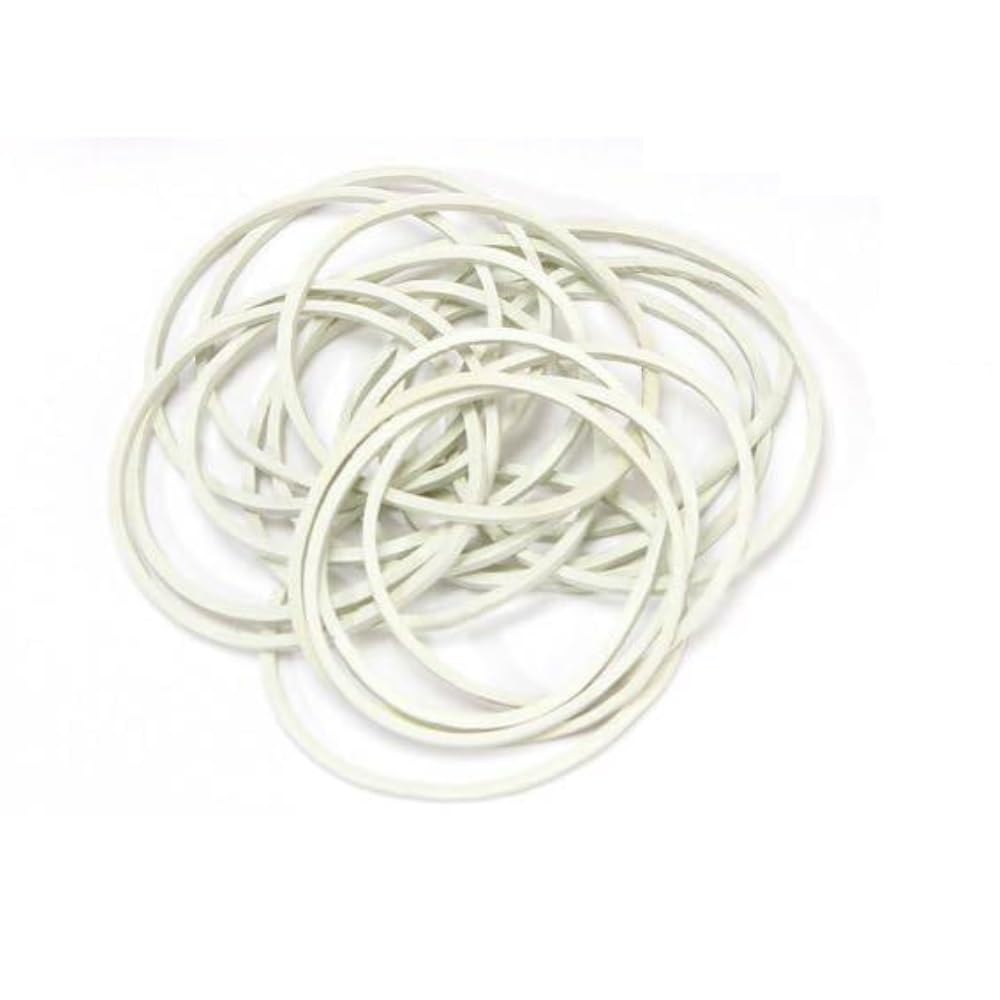 Strisce di gomma, kit di nastri di gomma grezzi 100 elastici in gomma, fascia elastica naturale bianca, elastici resistenti, anello diametro 50 mm for fatture for capelli, carta bancaria, forniture fo