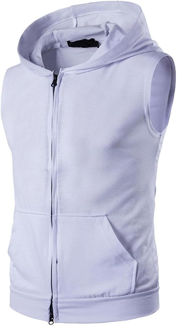 Amazon メンズ タンクトップ スポーツウエア 無地 ジッパー 夏用 ノースリーブ パーカー フード付き ポケット ランニング トレーニングウェア アクティブウェア スポーツ ｔシャツ M 3xl Tシャツ カットソー 通販