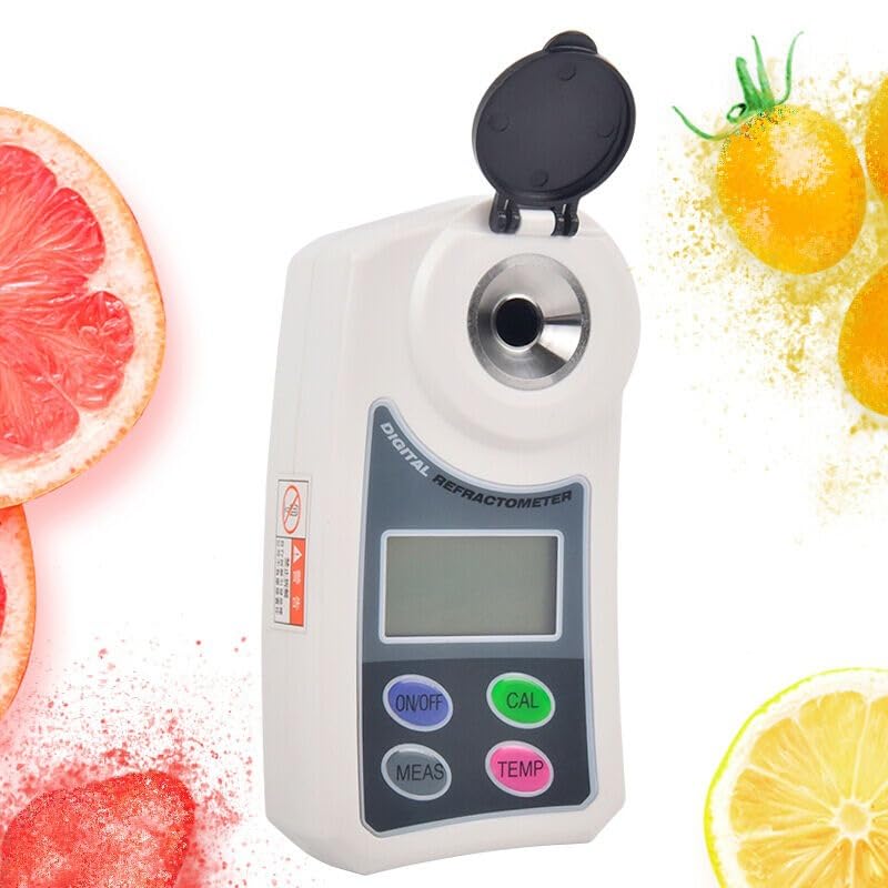 Refractometer Sugar Meter Fruit Beverage Wine Sugar Tester Food Moisture Sweetness Concentration Measurement 0-55% (AMSZ-X)
