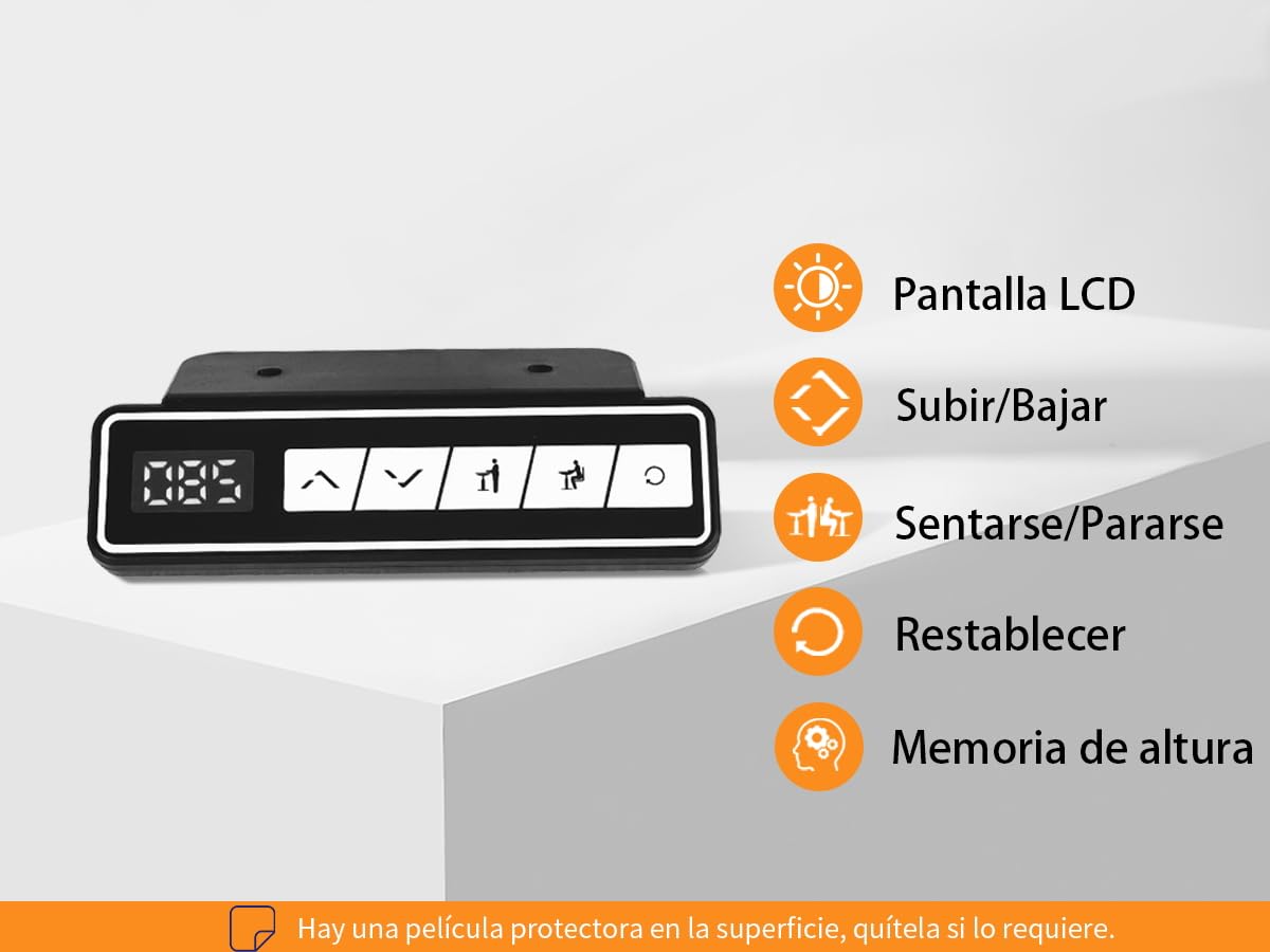 SOSINYA Mesa Escritorio elevable con Memoria de Altura Ajustable, estación de Trabajo para computadora, 140 x 60 cm, Soporte para Monitor para Oficina en casa,V3