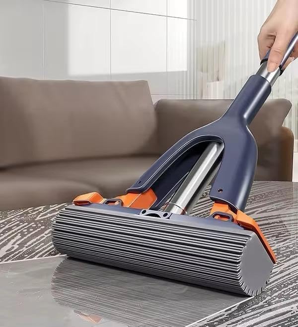 Image of Mini Sponge Mop with Super Absorbent Refills | Self-Squeeze Butterfly Mop for Floor, Tile, Glass & Wall Cleaning
